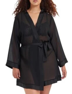 Bluebella Kimono Robe - Black 9 Bluebella Kimono Robe - Black -Belle Lingerie Store 57387 bluebella kimono robe black 5