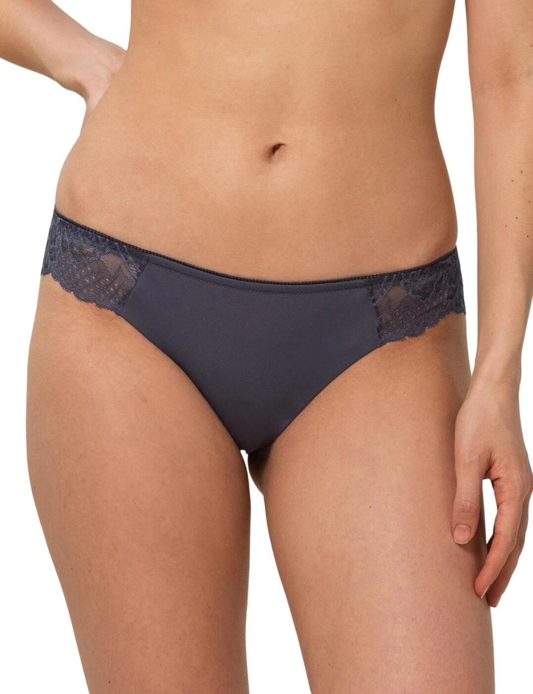 Triumph Wild Peony Florale Brazilian Brief - Pebble Grey 1 Triumph Wild Peony Florale Brazilian Brief - Pebble Grey
