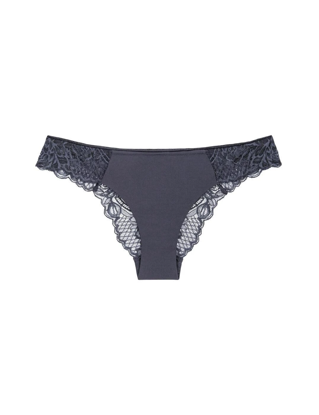 Triumph Wild Peony Florale Brazilian Brief - Pebble Grey 3 Triumph Wild Peony Florale Brazilian Brief - Pebble Grey - Image 3