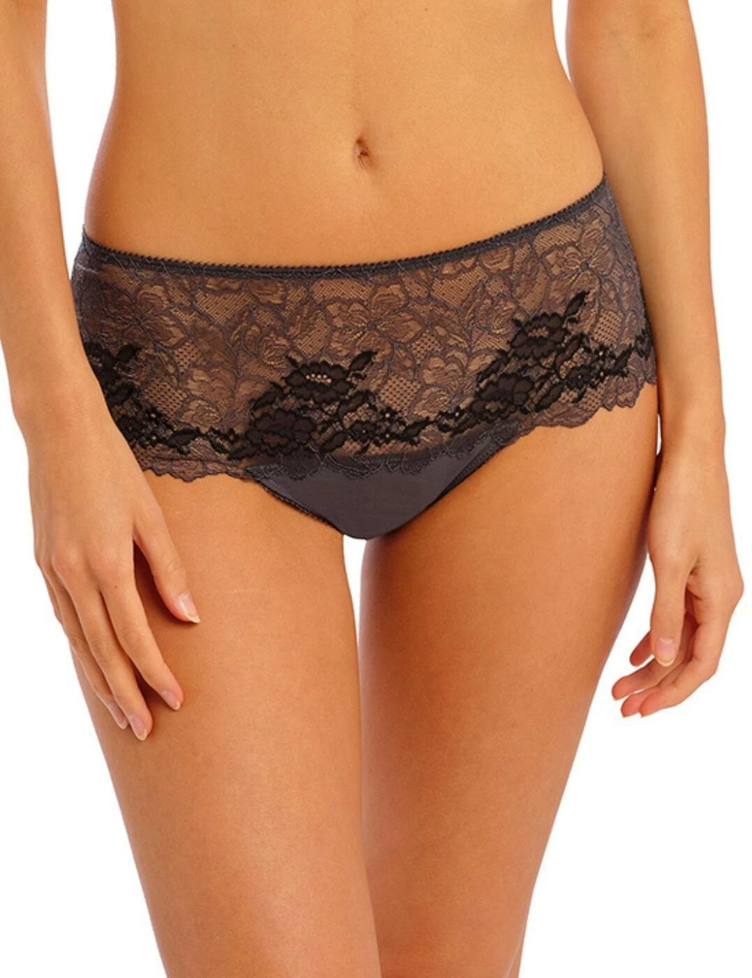 Wacoal Lace Perfection Shorty Brief - Charcoal 1 Wacoal Lace Perfection Shorty Brief - Charcoal