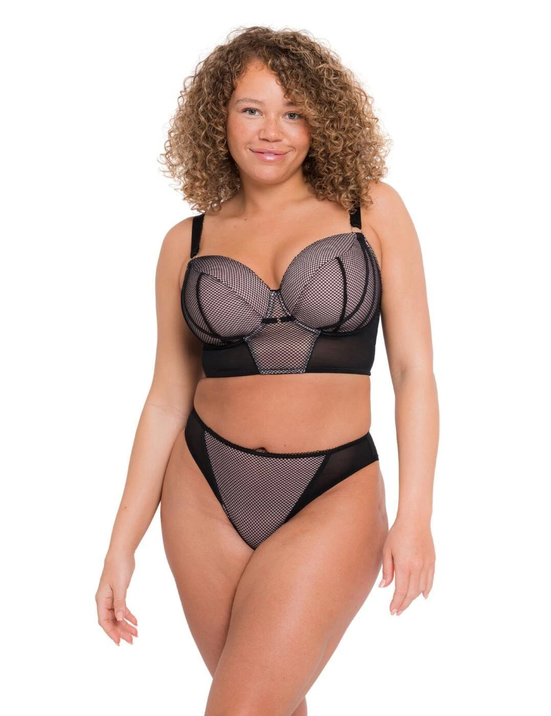 Curvy Kate Gin Fizz Longline Balcony Bra - Black/Blush 4 Curvy Kate Gin Fizz Longline Balcony Bra - Black/Blush - Image 4