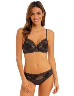 Wacoal Lace Perfection Underwired Bra - Charcoal -Belle Lingerie Store 58676 wacoal lace perfection underwired bra charcoal 4