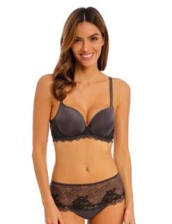 Wacoal Lace Perfection Underwired Contour Bra - Charcoal -Belle Lingerie Store 58680 wacoal lace perfection underwired contour bra charcoal 6