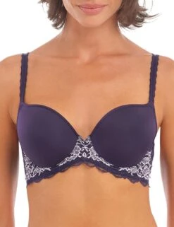Wacoal Lace Perfection Underwired Contour Bra - Evening Blue -Belle Lingerie Store 58680 wacoal lace perfection underwired contour bra evening blue 5