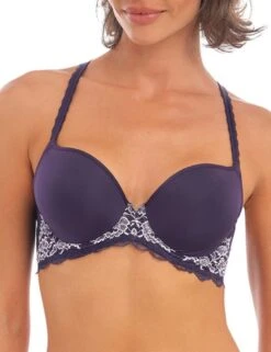 Wacoal Lace Perfection Underwired Contour Bra - Evening Blue -Belle Lingerie Store 58680 wacoal lace perfection underwired contour bra evening blue 6