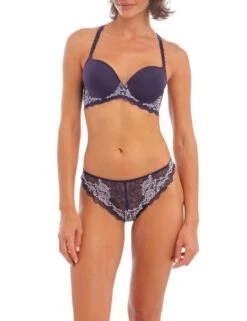 Wacoal Lace Perfection Underwired Contour Bra - Evening Blue -Belle Lingerie Store 58680 wacoal lace perfection underwired contour bra evening blue 8