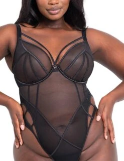 Scantilly By Curvy Kate Senses Plunge Body - Black -Belle Lingerie Store 58703 scantilly by curvy kate senses plunge body black 4