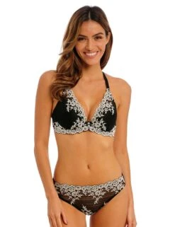 Wacoal Embrace Lace Plunge Bra - Black -Belle Lingerie Store 58736 wacoal embrace lace plunge bra black 6