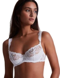 Aubade Mon Bijou Half Cup Bra - Blanc -Belle Lingerie Store 59595 aubade mon bijou half cup bra blanc 3