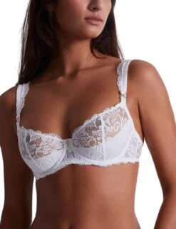 Aubade Mon Bijou Half Cup Bra - Blanc -Belle Lingerie Store 59595 aubade mon bijou half cup bra blanc 7