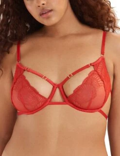 Bluebella Enya Demi Cup Bra - Red -Belle Lingerie Store 59778 bluebella enya demi cup bra red 5