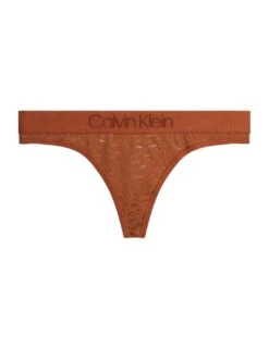 Calvin Klein Intrinsic Lace Thong - Gingerbread -Belle Lingerie Store 60025 calvin klein intrinsic lace thong gingerbread 3