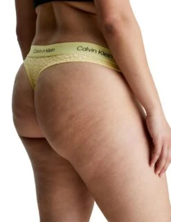Calvin Klein Lace Thong - Celery Sprig -Belle Lingerie Store 60590 calvin klein lace thong celery sprig 2