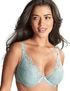Panache Ana High Apex Padded Plunge Bra - Blue/Ash Rose