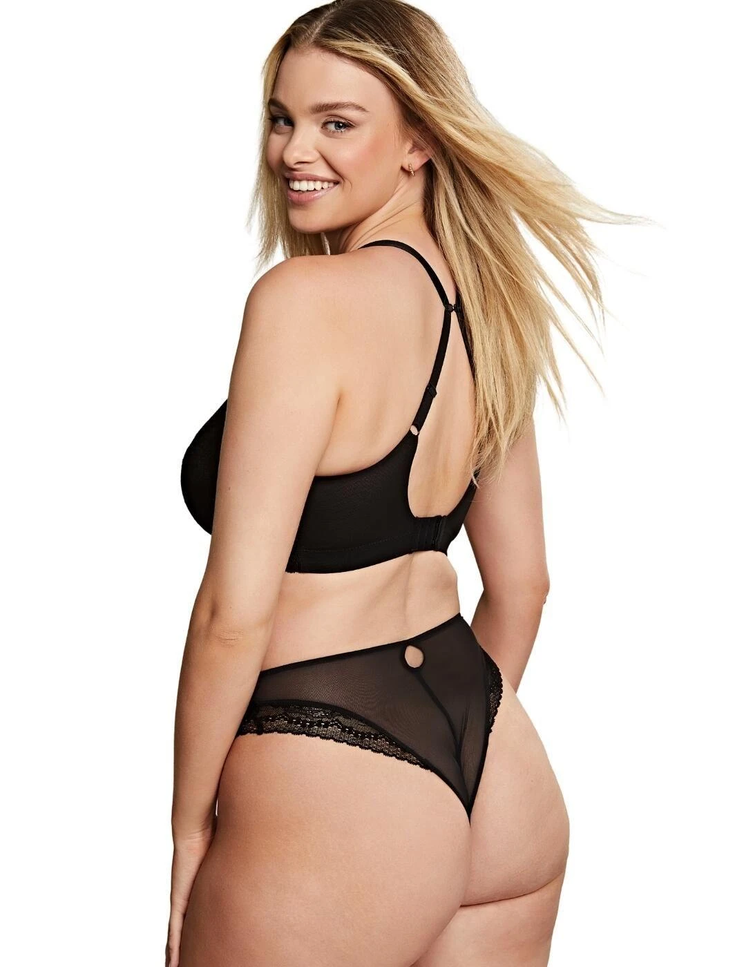 Cleo By Panache Alexis High Waist High Leg Brazilian Brief - Black 4 Cleo By Panache Alexis High Waist High Leg Brazilian Brief - Black - Image 4