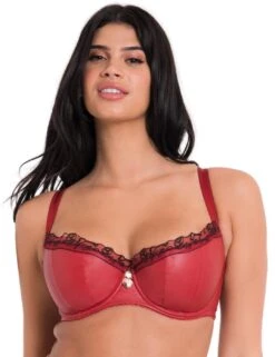 Scantilly By Curvy Kate Key To My Heart Padded Half Cup Bra - Rouge