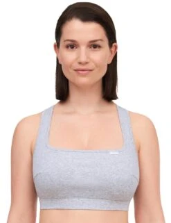 Chantelle Cotton Comfort Non Padded Bralette - Heather Grey