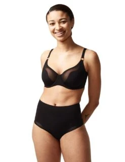 Chantelle Pure Light High Waist Brief - Black -Belle Lingerie Store 61497 chantelle pure light high waist brief black 4