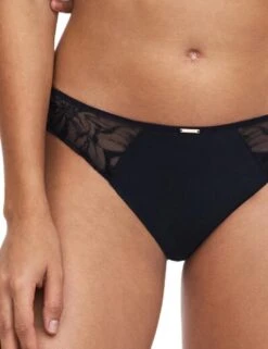 Chantelle Fleurs Brazilian Brief - Black -Belle Lingerie Store 61499 chantelle fleurs brazilian brief black 4