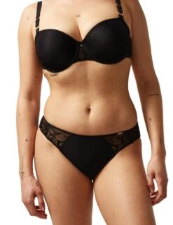 Chantelle Fleurs Brazilian Brief - Black -Belle Lingerie Store 61499 chantelle fleurs brazilian brief black 5
