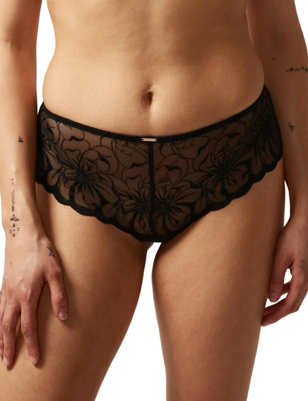 Chantelle Fleurs Shorty Brief - Black 1 Chantelle Fleurs Shorty Brief - Black