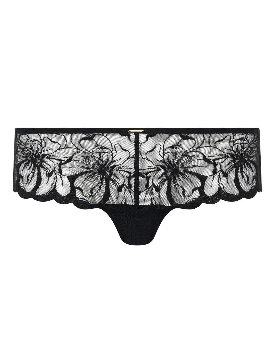 Chantelle Fleurs Shorty Brief - Black 2 Chantelle Fleurs Shorty Brief - Black - Image 2