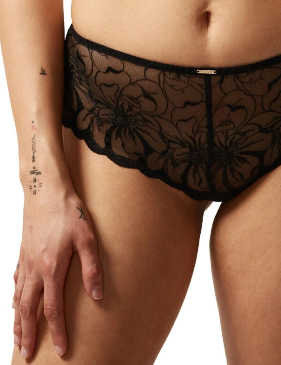 Chantelle Fleurs Shorty Brief - Black 3 Chantelle Fleurs Shorty Brief - Black - Image 3