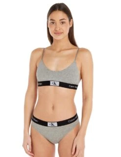 Calvin Klein CK1996 Unlined Bralette - Grey Heather -Belle Lingerie Store 61539 calvin klein ck1996 unlined bralette grey heather 7