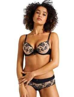 Aubade Lovessence Padded Plunge Bra - Noir -Belle Lingerie Store 61605 aubade lovessence padded plunge bra noir 5