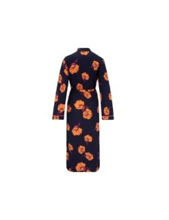 Pour Moi Luxe Woven Twill Longline Gown - Navy/Orange Floral 7 Pour Moi Luxe Woven Twill Longline Gown - Navy/Orange Floral -Belle Lingerie Store 61879 pour moi luxe woven twill longline gown navyorange floral 4