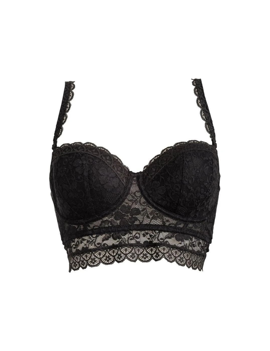 Pour Moi Rebel Underwired Strapless Longline Bra - Black 2 Pour Moi Rebel Underwired Strapless Longline Bra - Black - Image 2