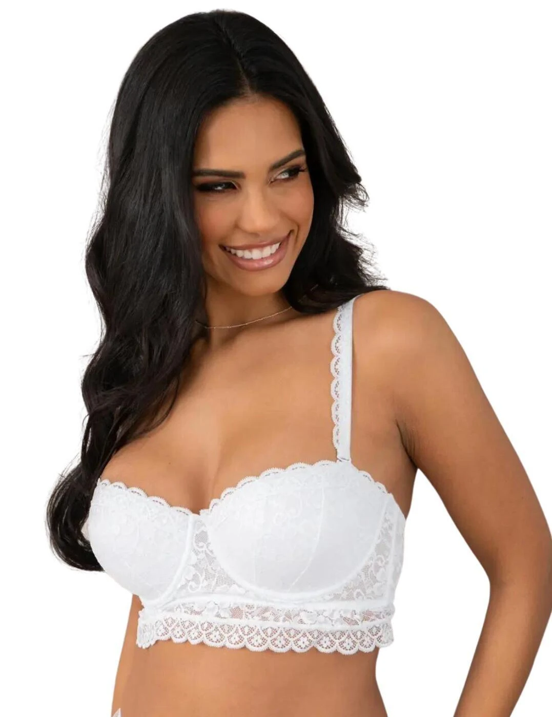 Pour Moi Rebel Underwired Strapless Longline Bra - White 1 Pour Moi Rebel Underwired Strapless Longline Bra - White