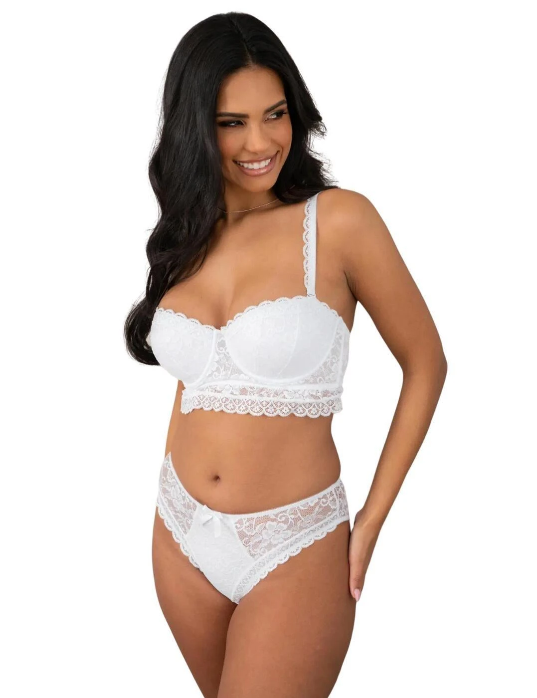 Pour Moi Rebel Underwired Strapless Longline Bra - White 6 Pour Moi Rebel Underwired Strapless Longline Bra - White - Image 6