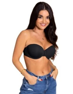 Pour Moi Definitions Push Up Strapless Bra - Black -Belle Lingerie Store 62077 pour moi definitions push up strapless bra black 6