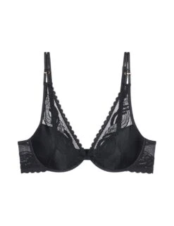 Triumph Hypnotic Spotlight Padded Plunge Bra - Black -Belle Lingerie Store 62238 triumph hypnotic spotlight padded plunge bra black 2