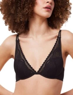 Triumph Hypnotic Spotlight Padded Plunge Bra - Black -Belle Lingerie Store 62238 triumph hypnotic spotlight padded plunge bra black 3