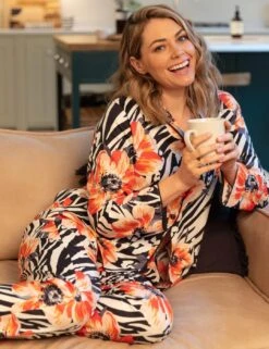 Cyberjammies Nicole Pyjama Top - Charcoal Animal Floral Print -Belle Lingerie Store 62246 cyberjammies nicole pyjama top charcoal animal floral print 7