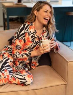 Cyberjammies Nicole Pyjama Top - Charcoal Animal Floral Print -Belle Lingerie Store 62246 cyberjammies nicole pyjama top charcoal animal floral print 8