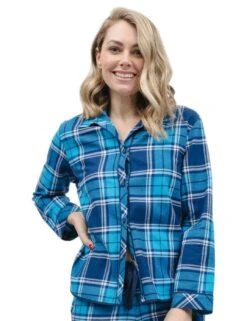 Cyberjammies Bea Pyjama Top - Blue Check
