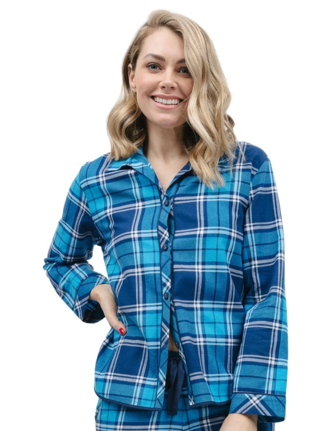 Cyberjammies Bea Pyjama Top - Blue Check 1 Cyberjammies Bea Pyjama Top - Blue Check