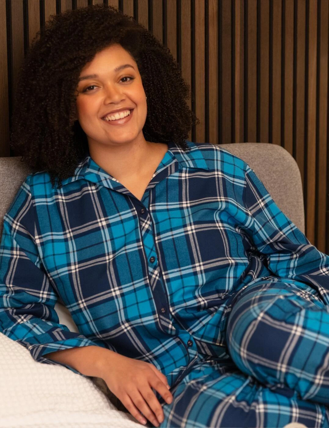 Cyberjammies Bea Pyjama Top - Blue Check 10 Cyberjammies Bea Pyjama Top - Blue Check - Image 10