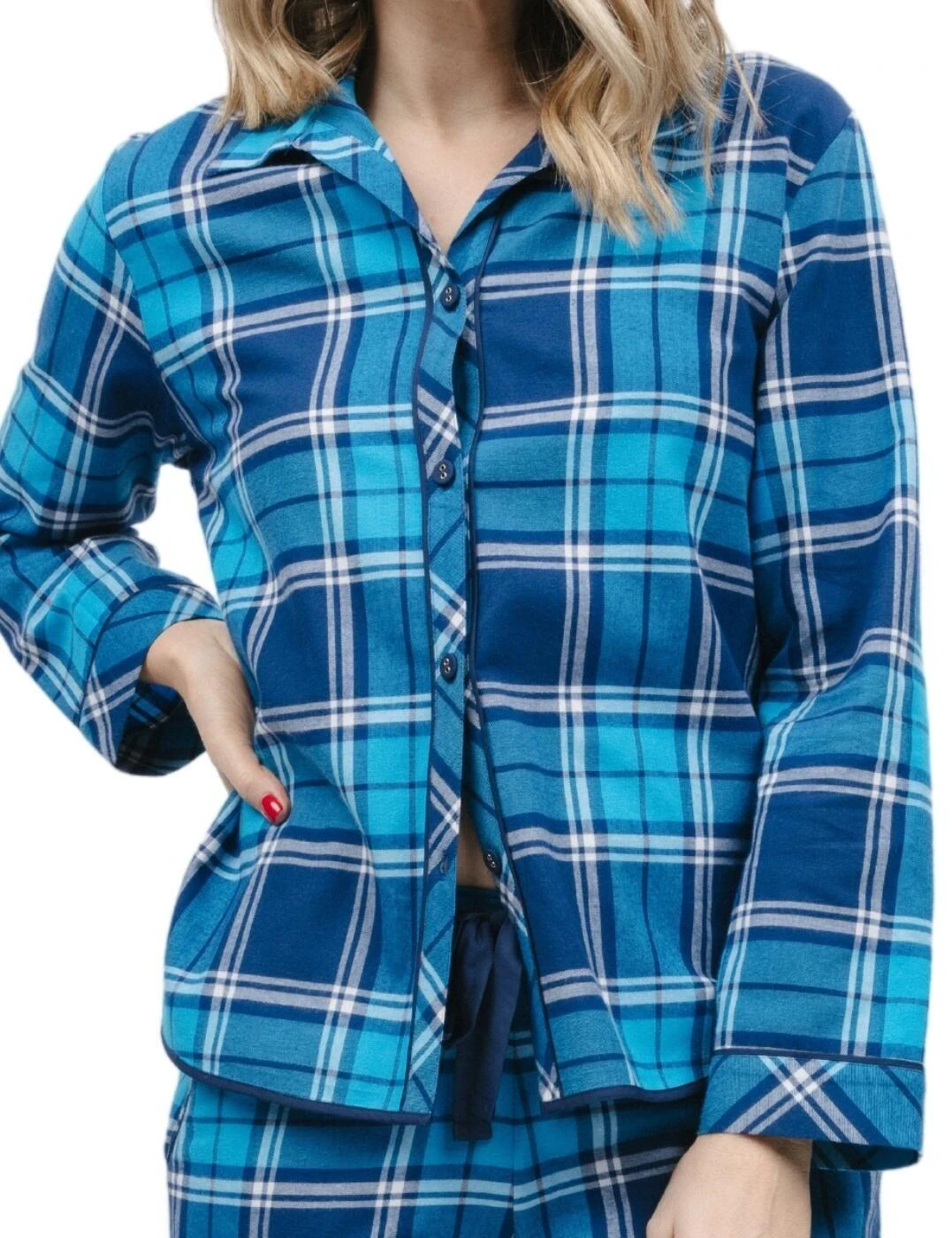 Cyberjammies Bea Pyjama Top - Blue Check 4 Cyberjammies Bea Pyjama Top - Blue Check - Image 4