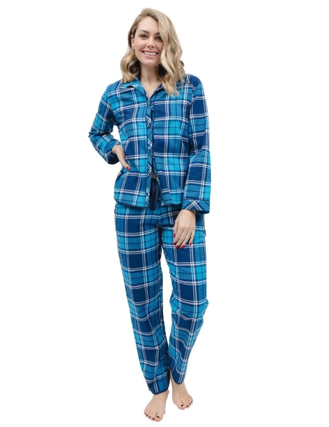 Cyberjammies Bea Pyjama Top - Blue Check 6 Cyberjammies Bea Pyjama Top - Blue Check - Image 6