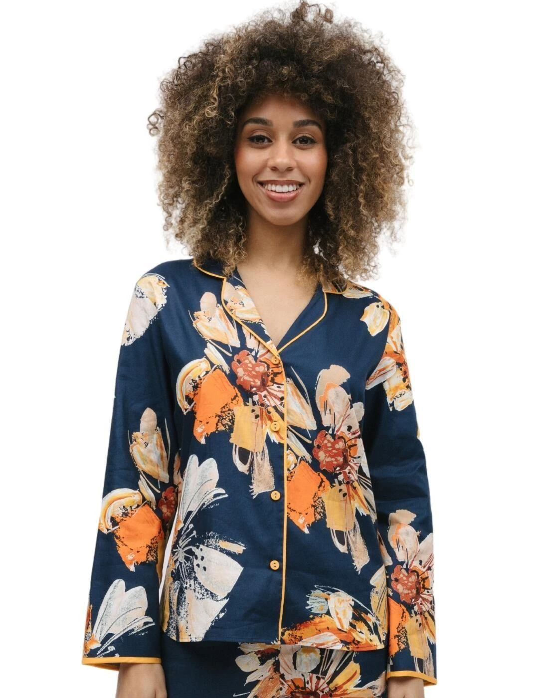 Cyberjammies Cosmo Pyjama Top - Navy Floral Print 1 Cyberjammies Cosmo Pyjama Top - Navy Floral Print