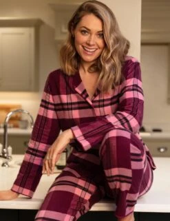 Cyberjammies Eve Pyjama Top - Magenta Check -Belle Lingerie Store 62266 cyberjammies eve pyjama top magenta check 10