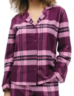 Cyberjammies Eve Pyjama Top - Magenta Check -Belle Lingerie Store 62266 cyberjammies eve pyjama top magenta check 4