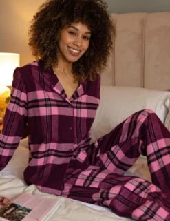 Cyberjammies Eve Pyjama Top - Magenta Check -Belle Lingerie Store 62266 cyberjammies eve pyjama top magenta check 8