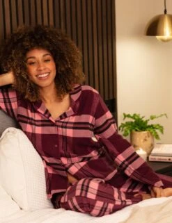 Cyberjammies Eve Pyjama Top - Magenta Check -Belle Lingerie Store 62266 cyberjammies eve pyjama top magenta check 9