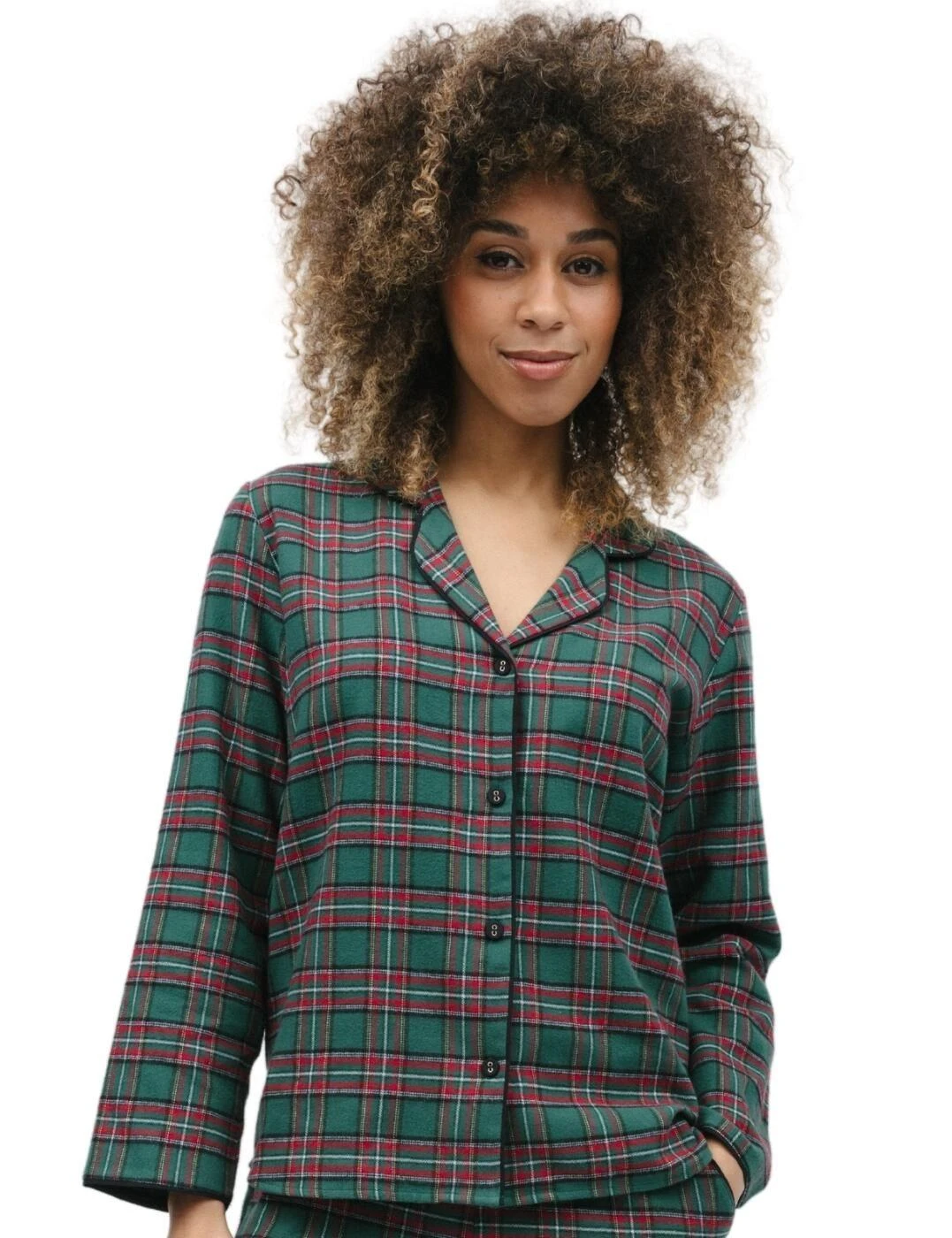 Cyberjammies Whistler Pyjama Top - Green Check