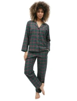 Cyberjammies Whistler Pyjama Top - Green Check -Belle Lingerie Store 62295 cyberjammies whistler pyjama top green check 4